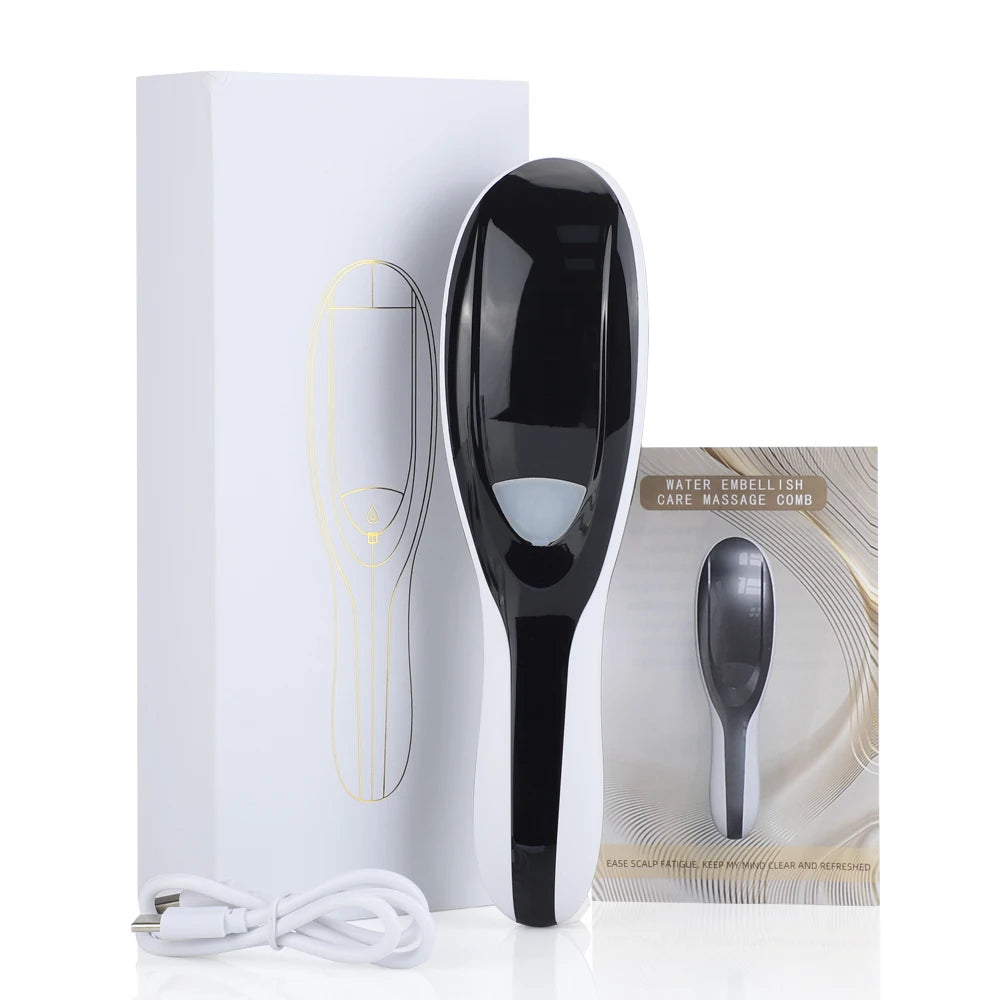 Electric Massage Comb Blue Red Light Therapy Vibration Head Massager Comb Hair Growth Oil Nano Sprayer Nourish Scalp Care Brush