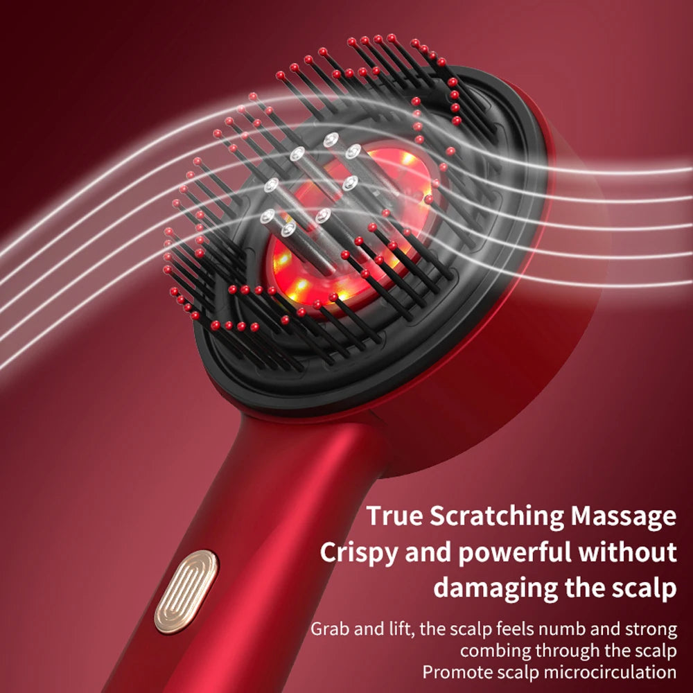 Ems Electric Massage Comb Vibration Infrared Therapy Hair Growth Massage Scalp Brush Anti Hair Loss Losing Liquid Oil Applicator